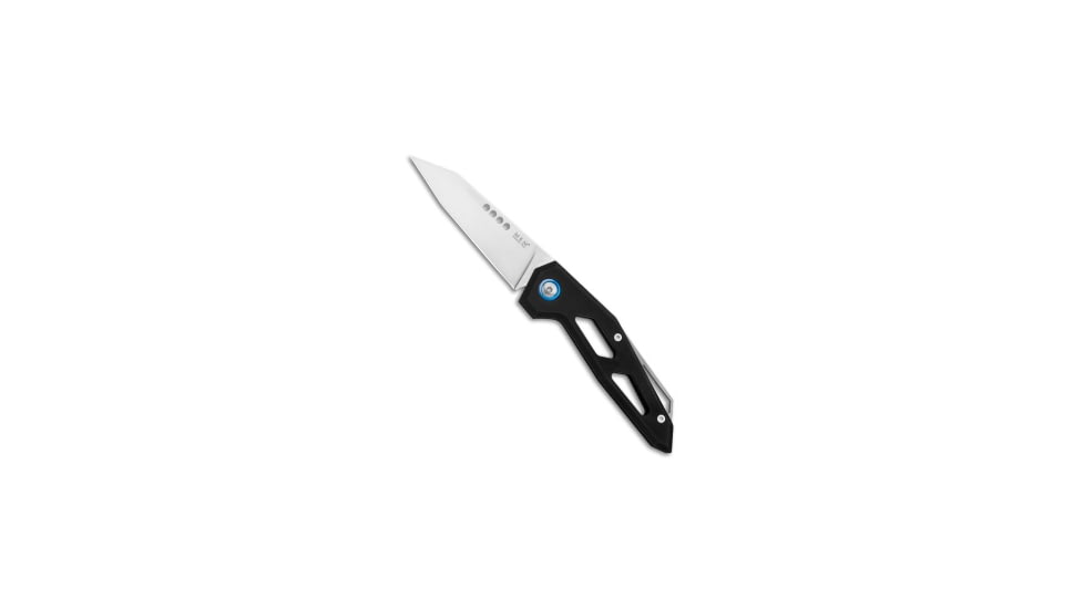 Mkm MKM Edge Slip Joint Knife Black Aluminum 2.9&quot; Satin, Black, Bohler M390, adult, BHQ-121264
