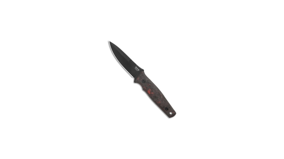 Mkm MKM TPF Defense MagnaCut Fixed Blade Knife Fat Carbon Black/Red 3.8" SW, Black/Red, CPM MagnaCut, adult, BHQ-192037