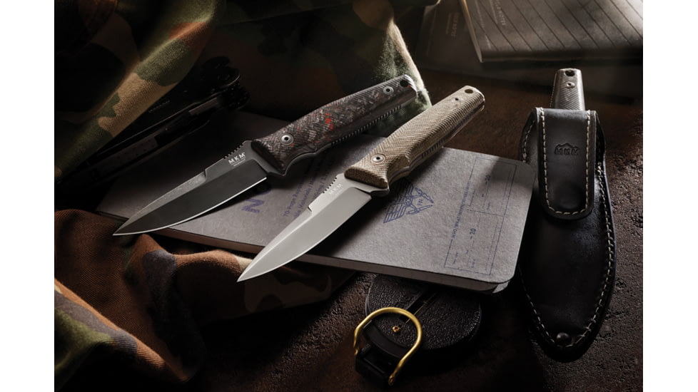 MKM TPF Defense Fixed Blade Knife, 3.27in, CPM MagnaCut, Micarta Canvas, Green, MK TPFD-GC