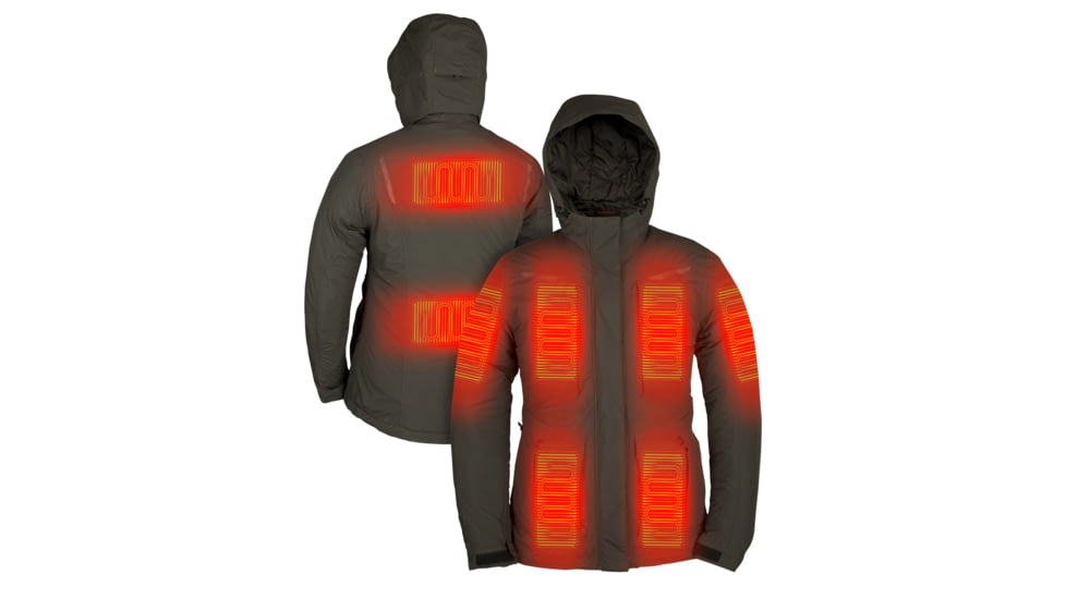 Mobile Warming 12V Heated Pinnacle Waterproof Parka Jacket - Womens, Thyme, Large, MWWJ13270420