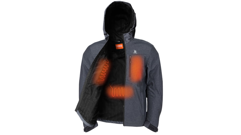 Mobile Warming 7.4V Heated Adventure Waterproof Jacket - Mens, Heather Gray, Small, MWMJ10220220