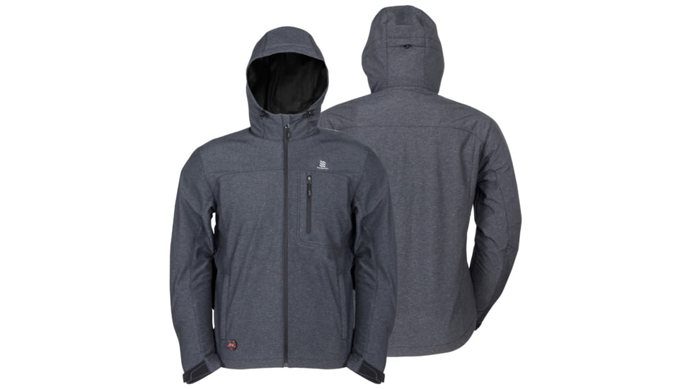 Mobile Warming 7.4V Heated Adventure Waterproof Jacket - Mens, Heather Gray, Small, MWMJ10220220