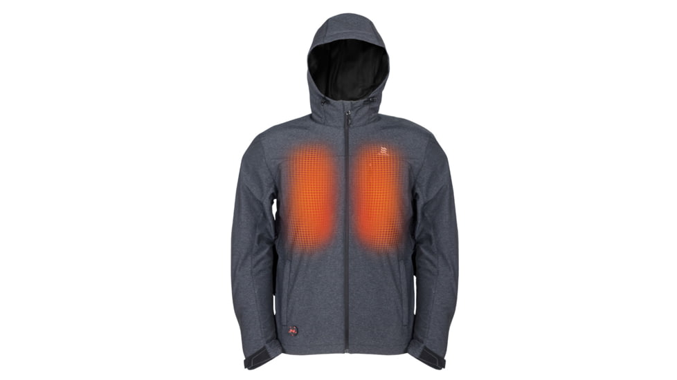 Mobile Warming 7.4V Heated Adventure Waterproof Jacket - Mens, Heather Gray, Small, MWMJ10220220
