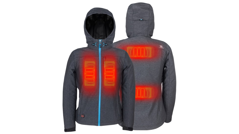 Mobile Warming 7.4V Heated Adventure Waterproof Jacket - Womens, Heather Gray, Extra Small, MWWJ10220120