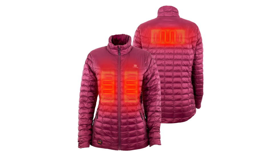Mobile Warming 7.4V Heated Back Country Jacket - Womens, Burgundy, Medium, MWWJ04310320