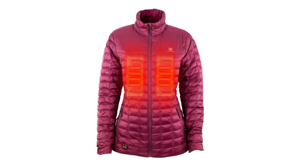 Mobile Warming 7.4V Heated Back Country Jacket - Womens, Burgundy, Medium, MWWJ04310320