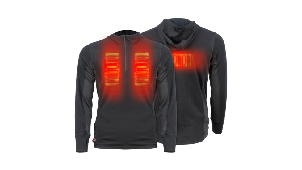 Mobile Warming 7.4V Heated Merino Baselayer Shirt - Mens, Black, Large, MWMT14010421