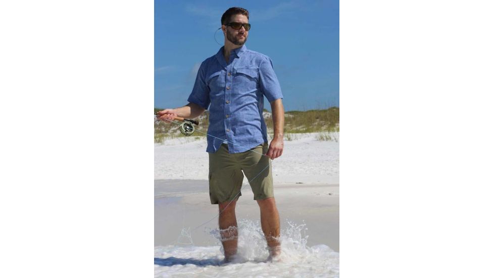 Mojo Sportswear Company Coastal Linen Shirt Short Sleeve - Mens, Nautical Navy, Extra Large, NTCN - XL - CSTL SHT SS