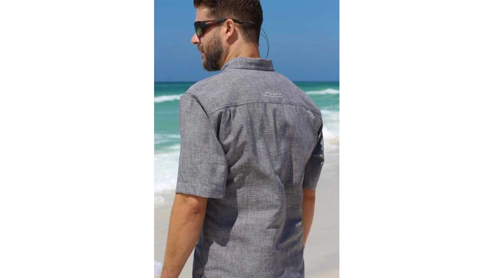 Mojo Sportswear Company Coastal Linen Shirt Short Sleeve - Mens, Octopus Ink, 3XL, OCTIN - XXXL - CSTL SHT SS