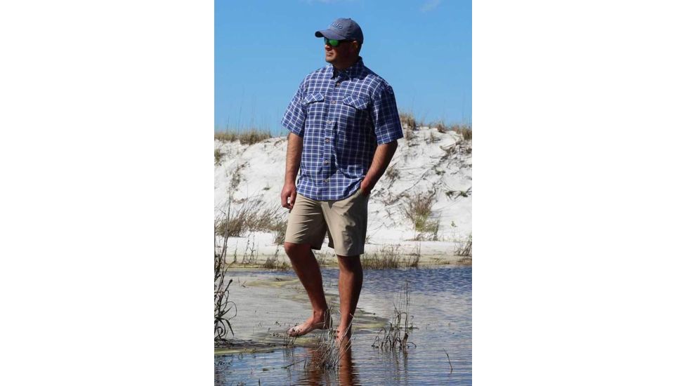 Mojo Sportswear Company Coastal Plaid Shirt Short Sleeve - Mens, Nautical Navy, Extra Large, NTCN - XL - CPLS SS