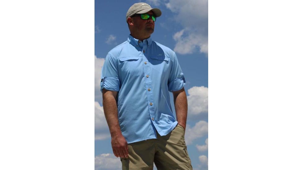 Mojo Sportswear Company Mr. Big Performance Vented Shirt Long Sleeve - Mens, Heron Blue, Small, HRNBL - S - MBPRFVS