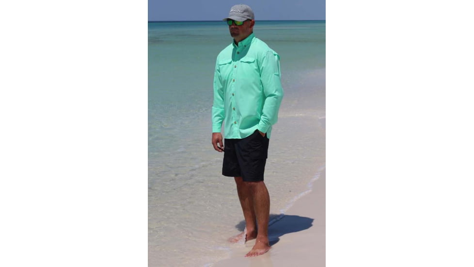Mojo Sportswear Company Mr. Big Performance Vented Shirt Long Sleeve - Mens, Skiff Green, Medium, SKGGR - M - MBPRFVS