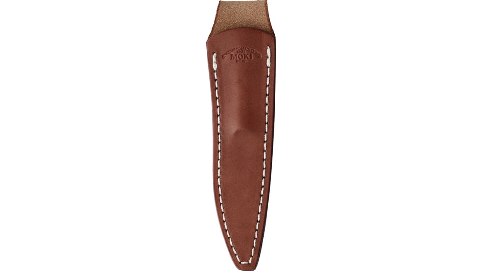 Moki Bird &amp; Trout 2.0 Bone Knife, 7.13in Overall, 3.25in Satin AUS-8 Stainless Steel Blade, Brown Jigged Bone Handle, Brown Leather Belt Sheath, TS-535ANZ