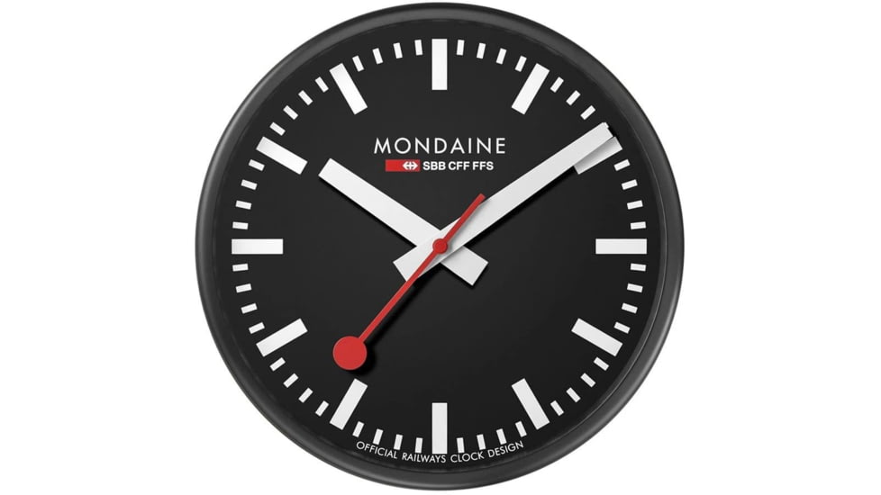 Mondaine Offical Swiss Railway Wall Clock, Black, 25cm, A990.CLOCK.64SBB