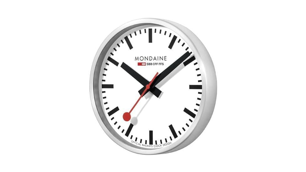 Mondaine Stop2Go Smart Wall Clock, Silver, 25cm, MSM.25S10