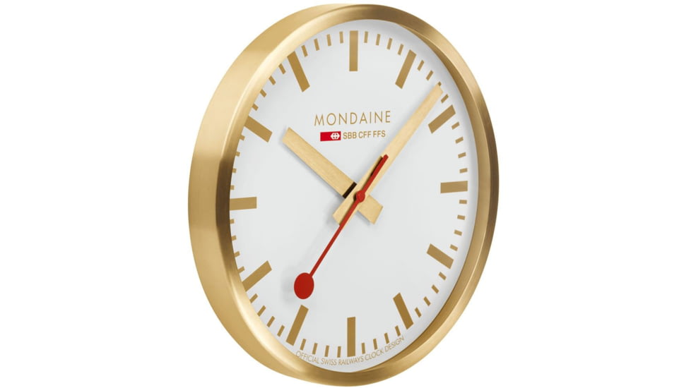 Mondaine Wall Kitchen Clock, Golden, 40cm, A995.CLOCK.17SBG