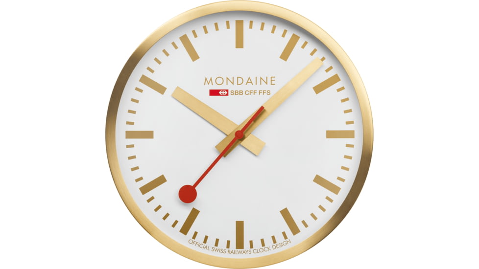 Mondaine Wall Kitchen Clock, Golden, 40cm, A995.CLOCK.17SBG