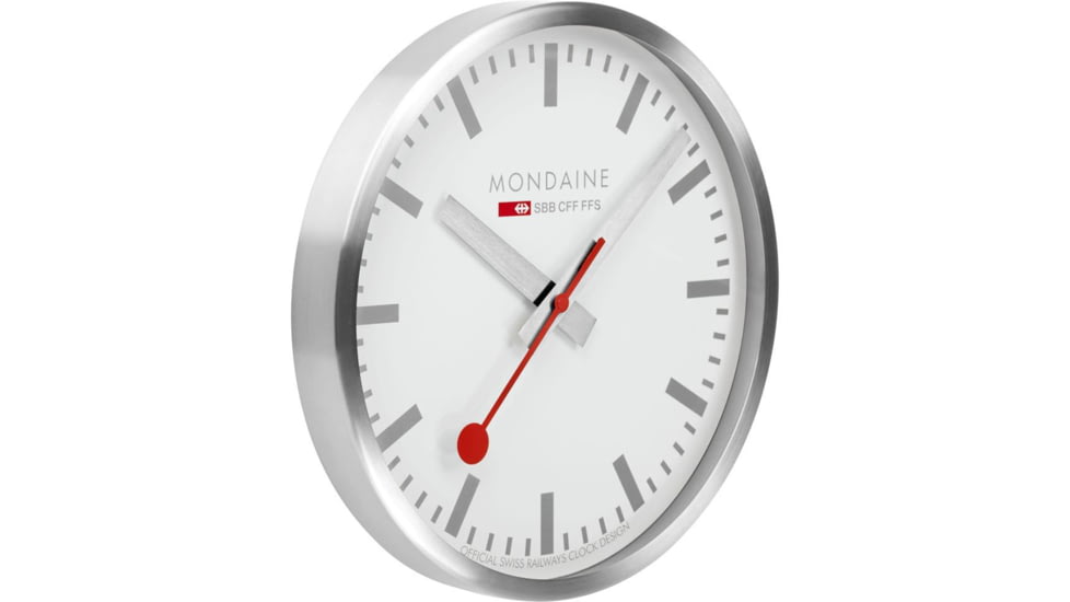 Mondaine Wall Kitchen Clock, Silver, 40cm, A995.CLOCK.17SBV