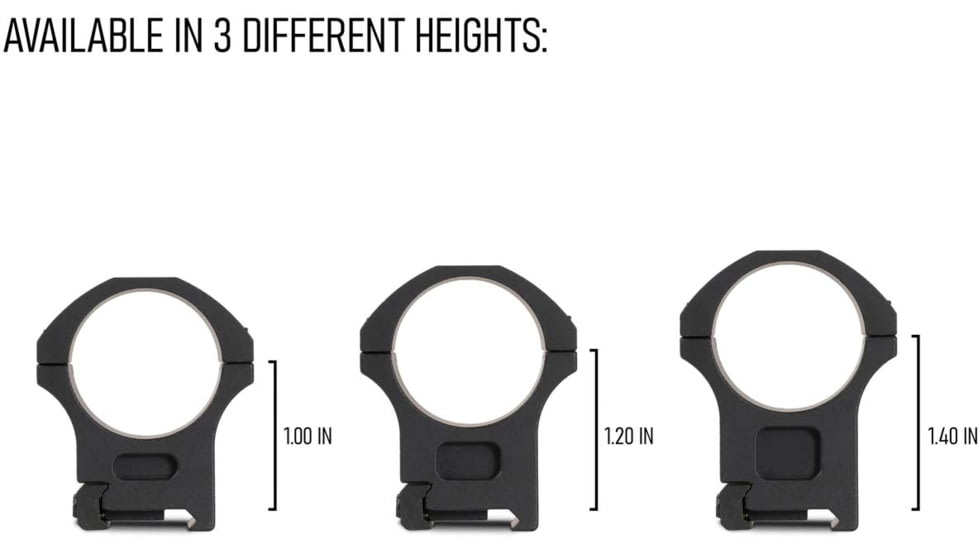 Monstrum 34mm Precision Picatinny V2 Scope Rings, 1.2 in, Black, SR-34-P120