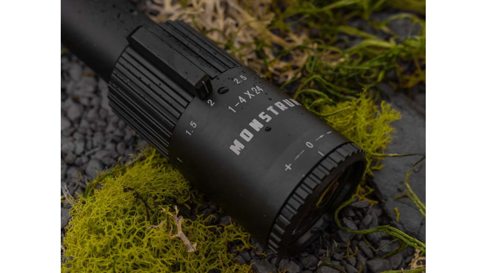 Monstrum Alpha Series 1-4x24 First Focal Plane FFP Rifle Scope with MOA Reticle, Black, GA1424-BLK