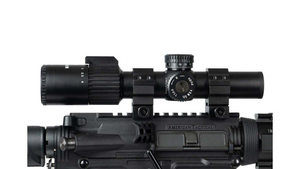 Monstrum Alpha Series 1-4x24 First Focal Plane FFP Rifle Scope with MOA Reticle, Black, GA1424-BLK