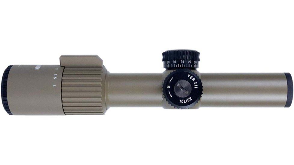 Monstrum Alpha Series 1-4x24 First Focal Plane FFP Rifle Scope with MOA Reticle, Flat Dark Earth, GA1424-FDE