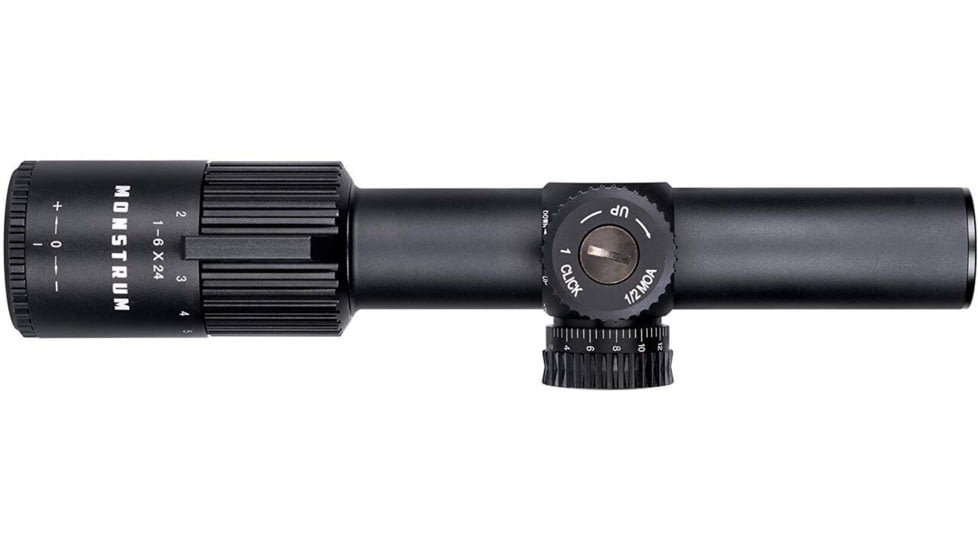 Monstrum Alpha Series 1-6x24 First Focal Plane FFP Rifle Scope with MOA Reticle, Black, GA1624-BLK