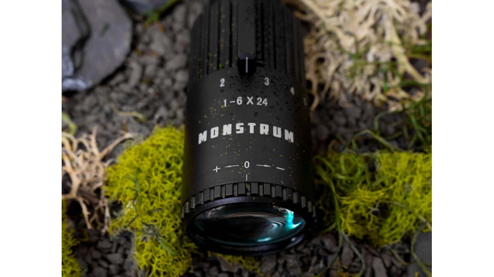 Monstrum Alpha Series 1-6x24 First Focal Plane FFP Rifle Scope with MOA Reticle, Black, GA1624-BLK