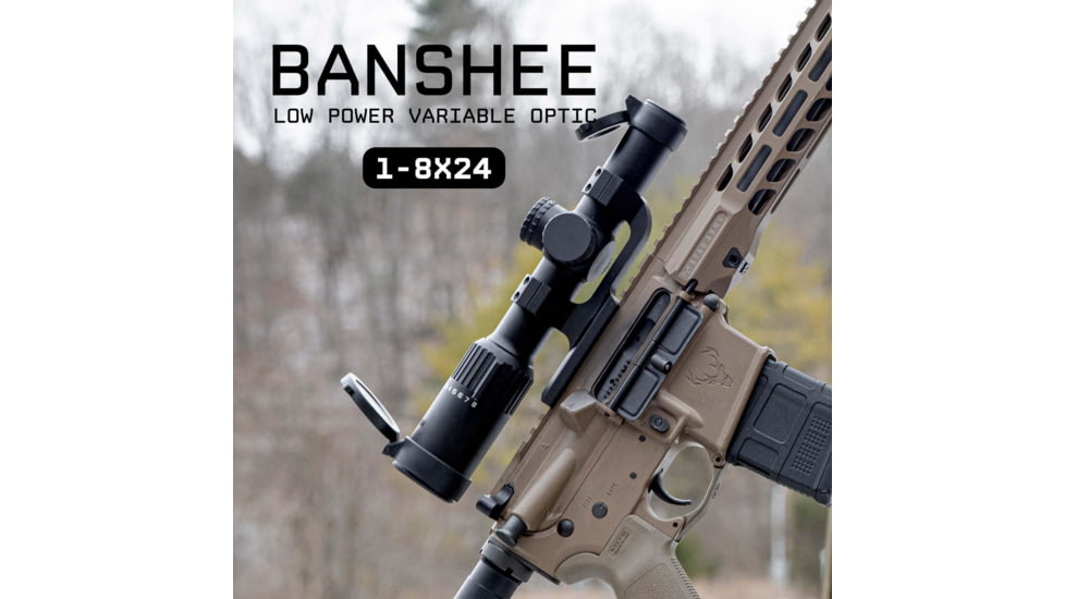 Monstrum Banshee ED 1-8x24mm LPVO 30mm Tube Rifle Scope w/ Offset Scope Mount, Second Focal Plane