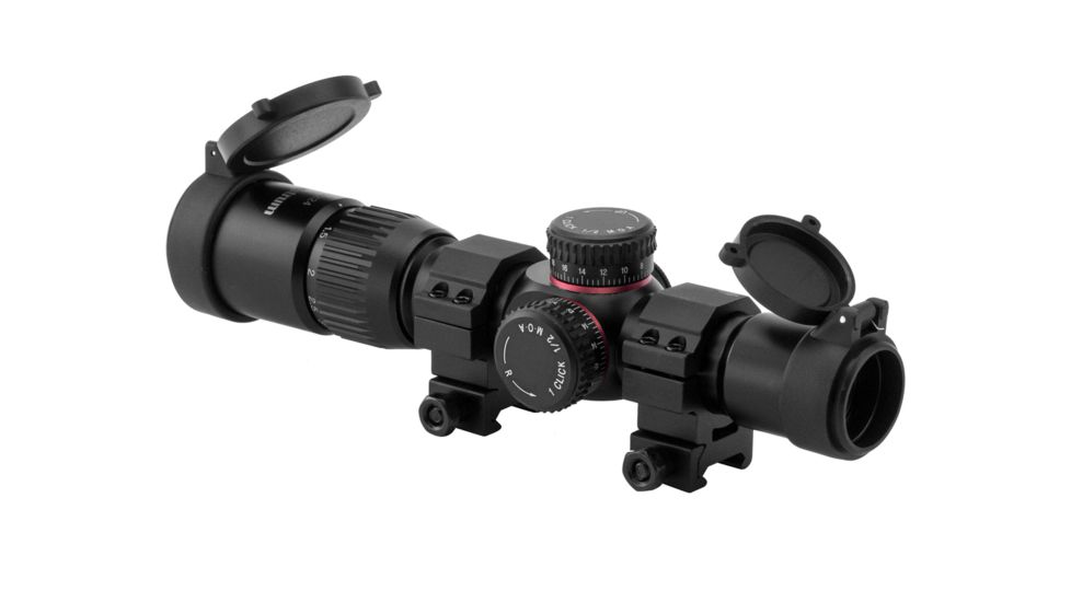 Monstrum G2 1-4x24mm Rifle Scope, 30mm Tube, FFP, Illuminated Rangefinder Reticle, Adjustable Objective, Black G2-BFFPS1424-R