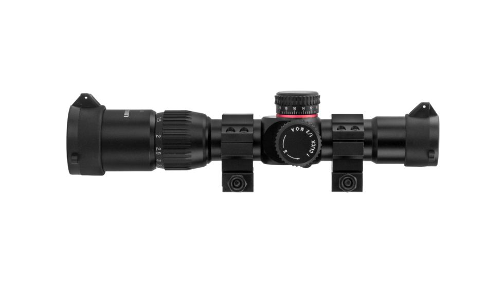 Monstrum G2 1-4x24mm Rifle Scope, 30mm Tube, FFP, Illuminated Rangefinder Reticle, Adjustable Objective, Black G2-BFFPS1424-R