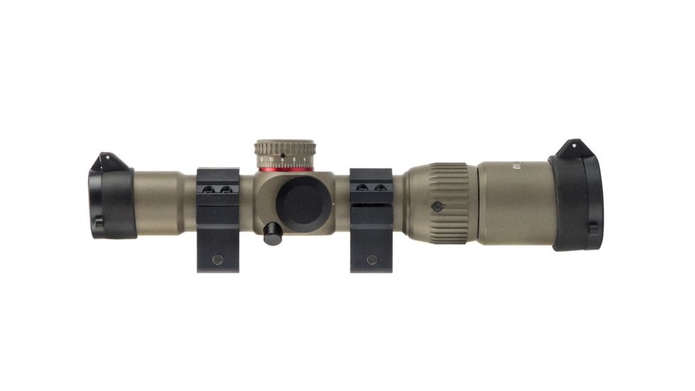 Monstrum G2 1-4x24mm Rifle Scope, 30mm Tube, FFP, Illuminated Rangefinder Reticle, Adjustable Objective, Flat Dark Earth G2-TFFPS1424-R