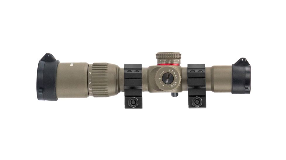 Monstrum G2 1-4x24mm Rifle Scope, 30mm Tube, FFP, Illuminated Rangefinder Reticle, Adjustable Objective, Flat Dark Earth G2-TFFPS1424-R