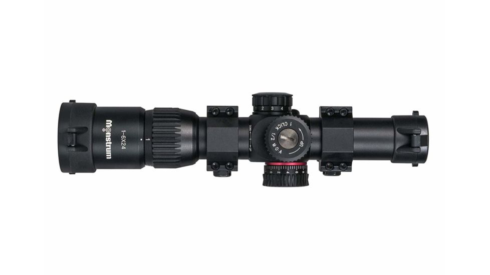 Monstrum G2 1-6x24mm Rifle Scope, 30mm Tube, FFP, Illuminated Rangefinder Reticle, Adjustable Objective, Black G2-BFFPS1624-R