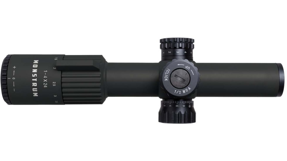 Monstrum G3 1-4x24 FFP Rifle Scope, Illuminated BDC Reticle, Black, G3F1424-BLK