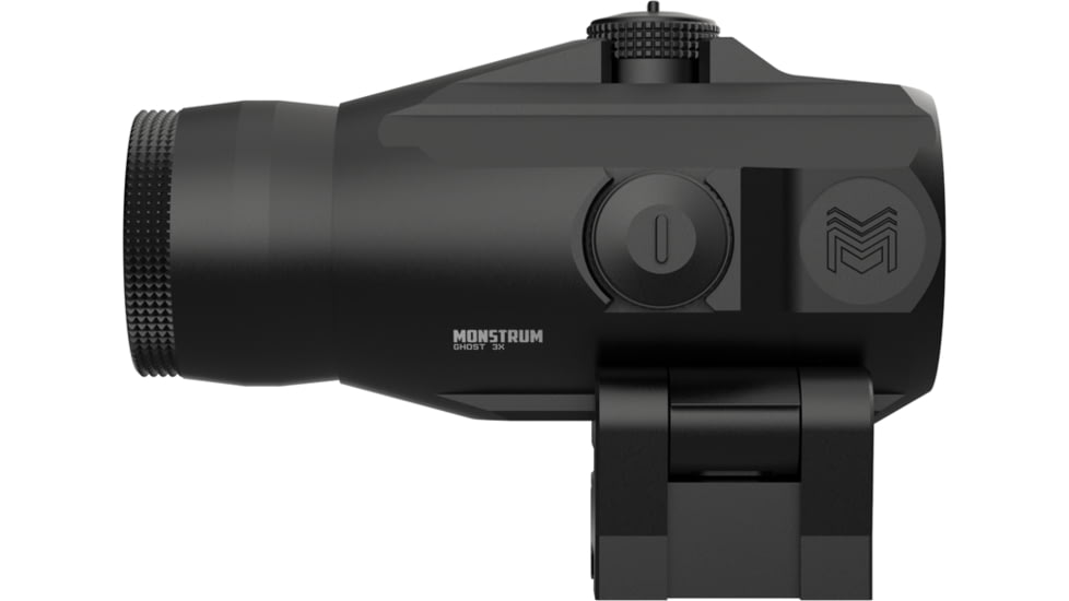 Monstrum Ghost 3X Prism Magnifier w/ Flip-to-Side Mount, Type III Hard Anodized, Black, PG3X-B