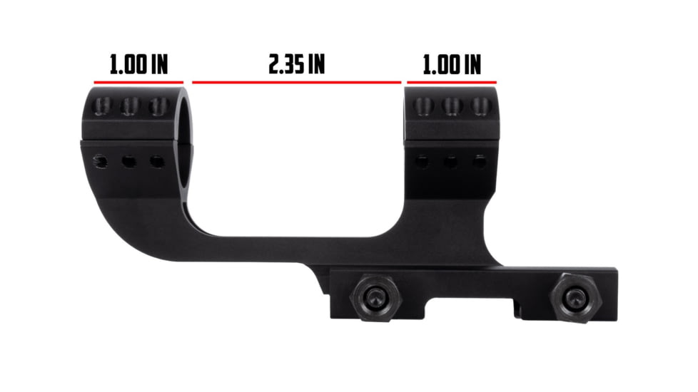 Monstrum H-Series Cantilever Lightweight Offset Picatinny Scope Mount, 1 in, Black, MH253-B
