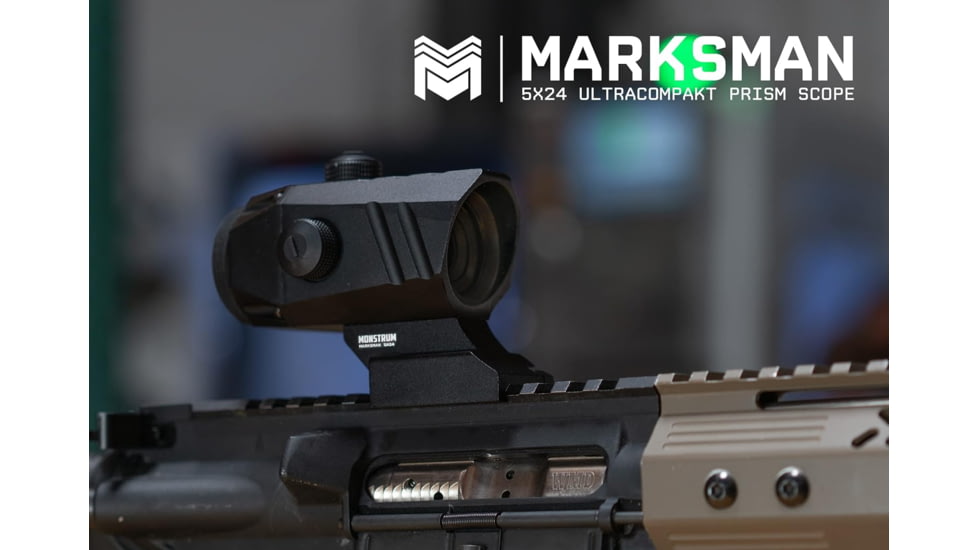 Monstrum Marksman 5x24mm Micro Prism Scope, Black, PM524B-G2