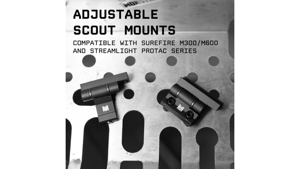 Monstrum Adjustable Scout Light Mount with Pivoting Mount Plate