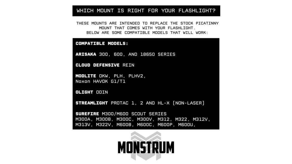 Monstrum Adjustable Scout Light Mount with Pivoting Mount Plate