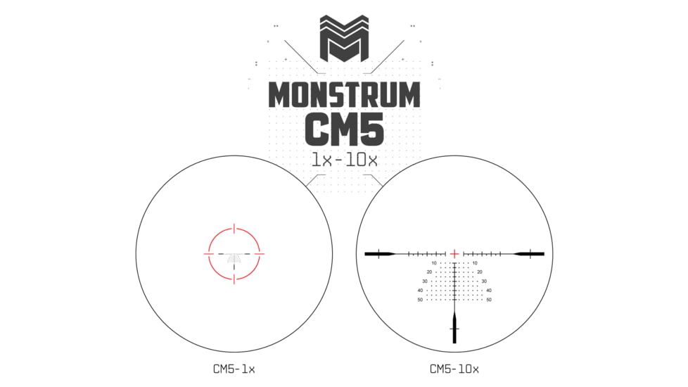 Monstrum Archangel X2 1-10x24mm LPVO 30mm Tube Rifle Scope, First Focal Plane