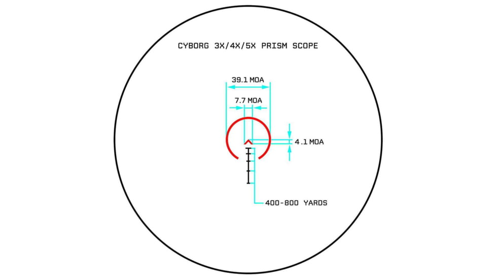 Monstrum Cyborg V2 5x20mm Prismatic Red Dot Sight w/ Shake Awake