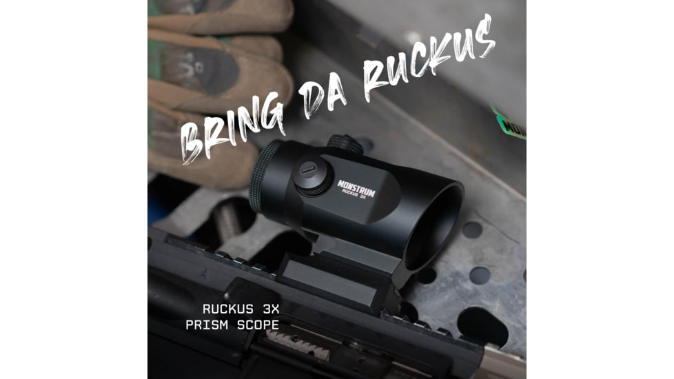 Monstrum Ruckus 3x30mm Prismatic Red Dot Sight w/ Shake Awake