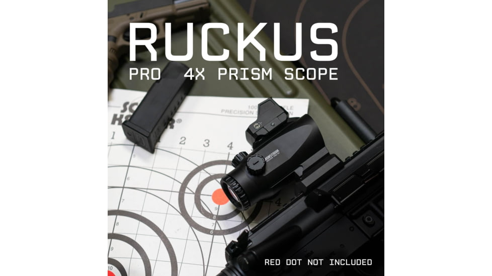 Monstrum Ruckus Pro 4x20mm Prismatic Red Dot Sight w/ Piggyback Mount&amp;Shake Awake