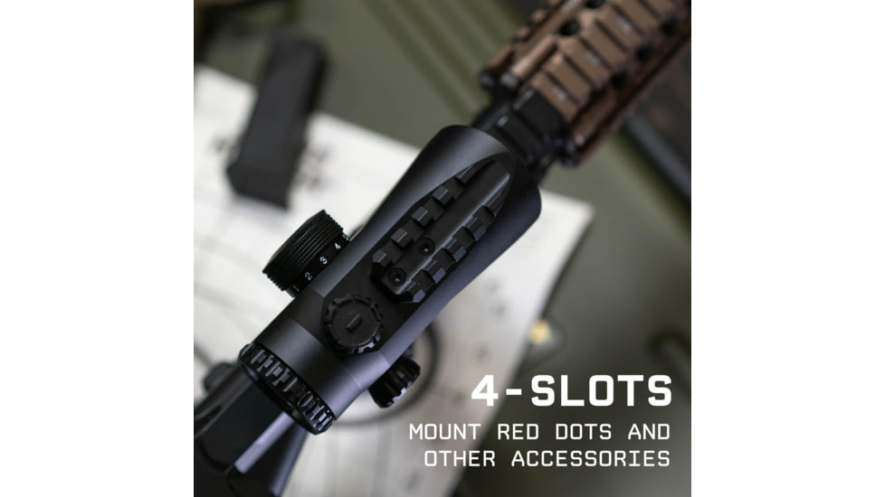Monstrum Ruckus Pro 4x20mm Prismatic Red Dot Sight w/ Piggyback Mount&amp;Shake Awake