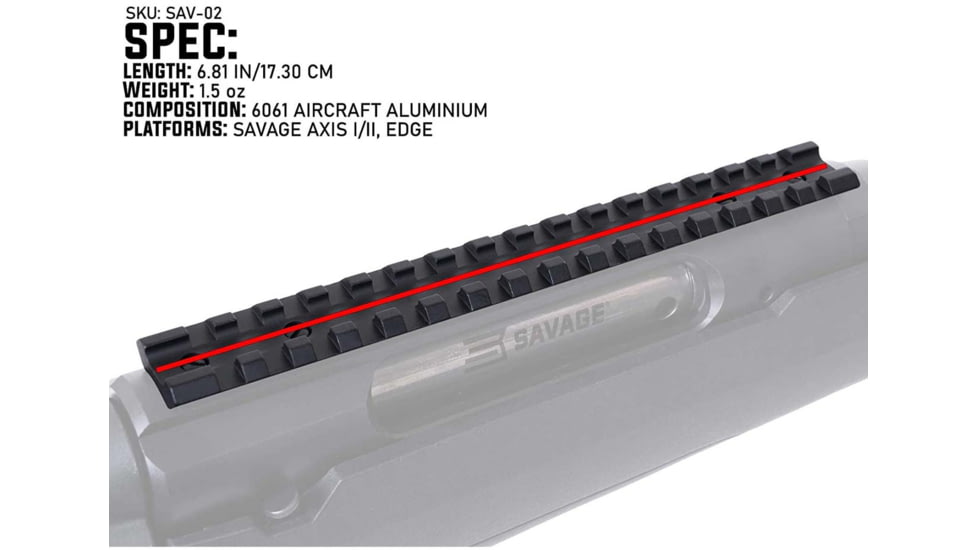 Monstrum Picatinny Rail Mount for Savage Arms Axis/Edge Rifles, Black, SAV-02
