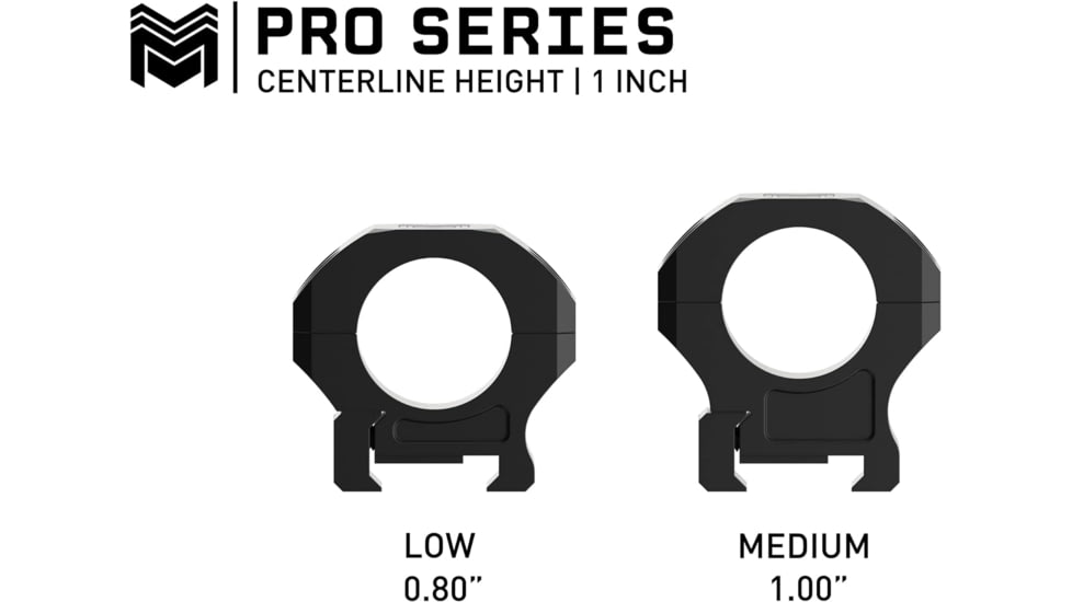 Monstrum Pro Series 7075 Aluminum Scope Rings, 1in, Low Profile, Black, ZS301L