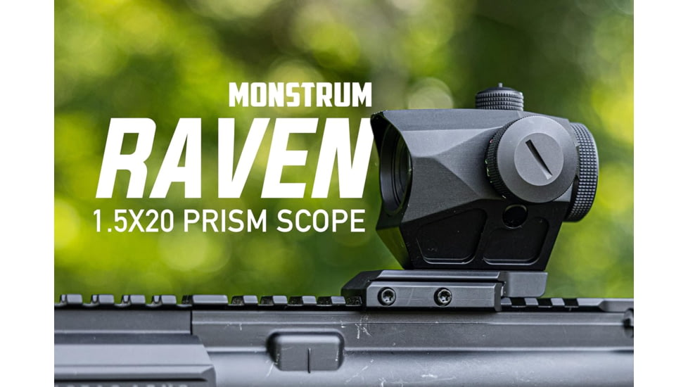 Monstrum Raven Series 1.5x20mm Prism Scope, Black, PR1520-B