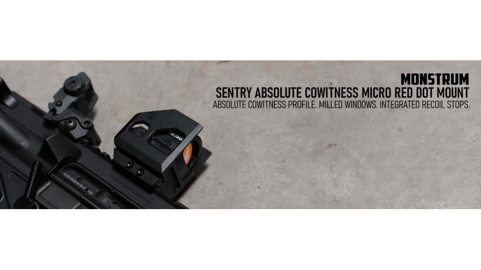 Monstrum Sentry Micro Red Dot Riser Mount, Absolute Co-Witness, RMR Footprint, Black, ZD31R