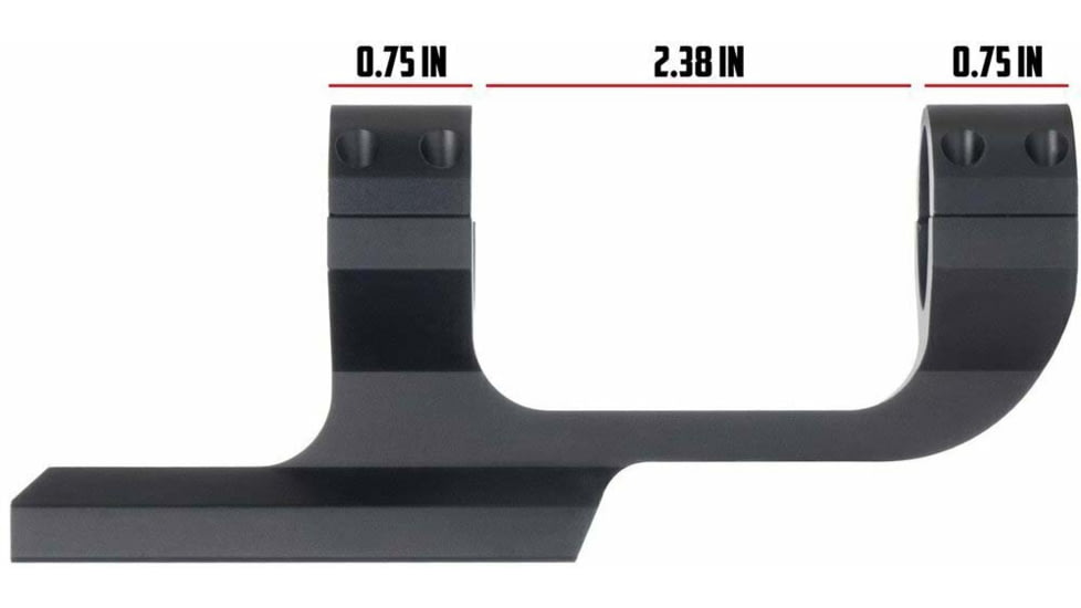 Monstrum Slim Profile Series Offset Picatinny Scope Mount w/Integrated Level, 1 in, Black, ZR251-L-B